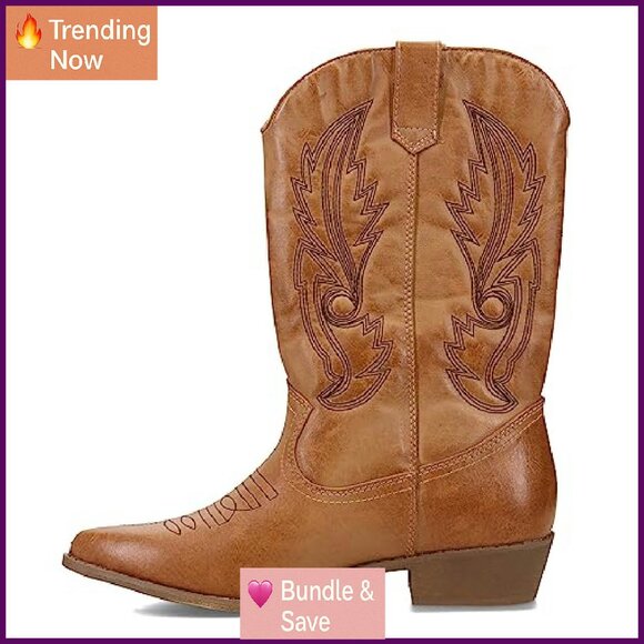 Faux Leather Platform Combat Boots, 1.5" Heel, 12" Shaft - Picture 5 of 8